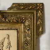 Gilded trumeau fireplace mirror