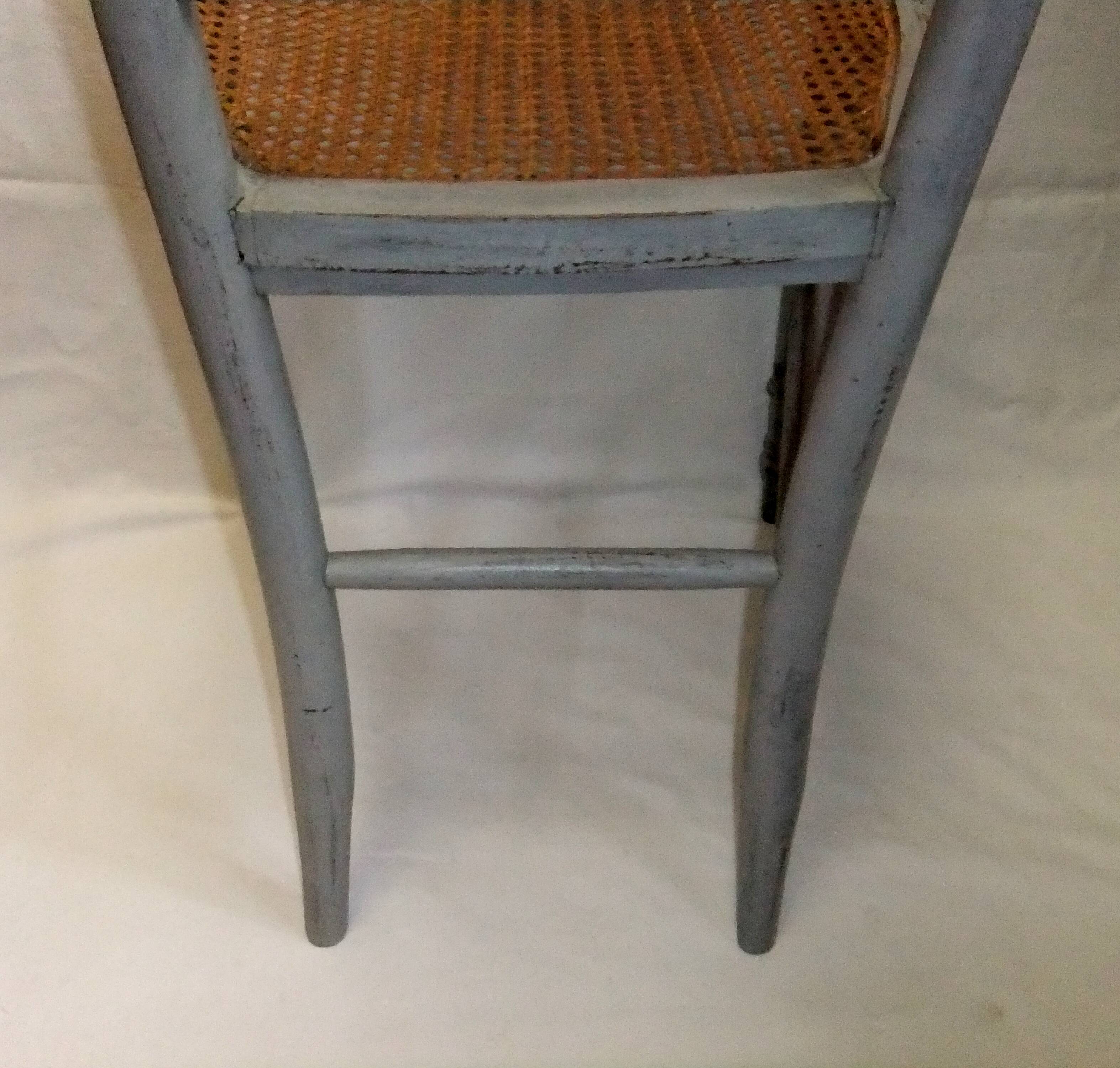 Antique Louis XVI style chair with pebble grey cane