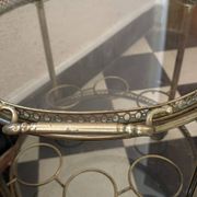 Brass and glass bar cart