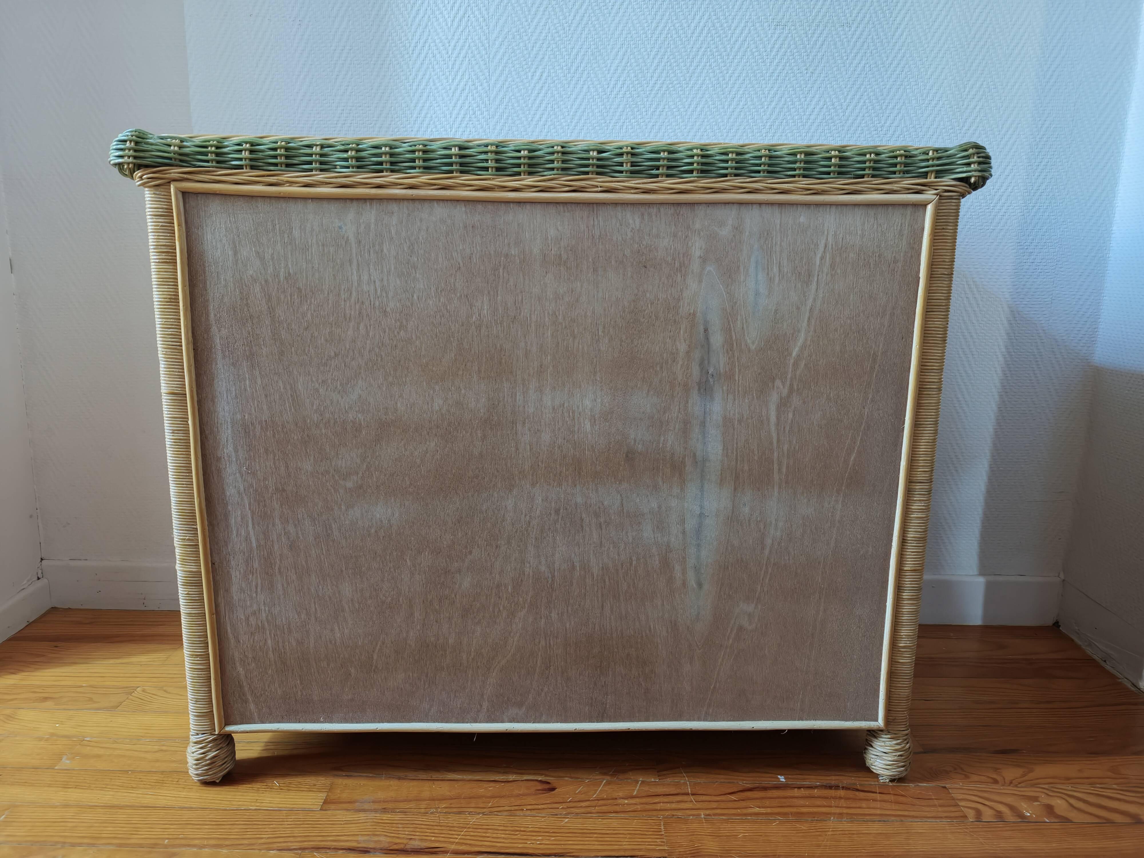 Rattan and wicker commode from the 70s – 80s
