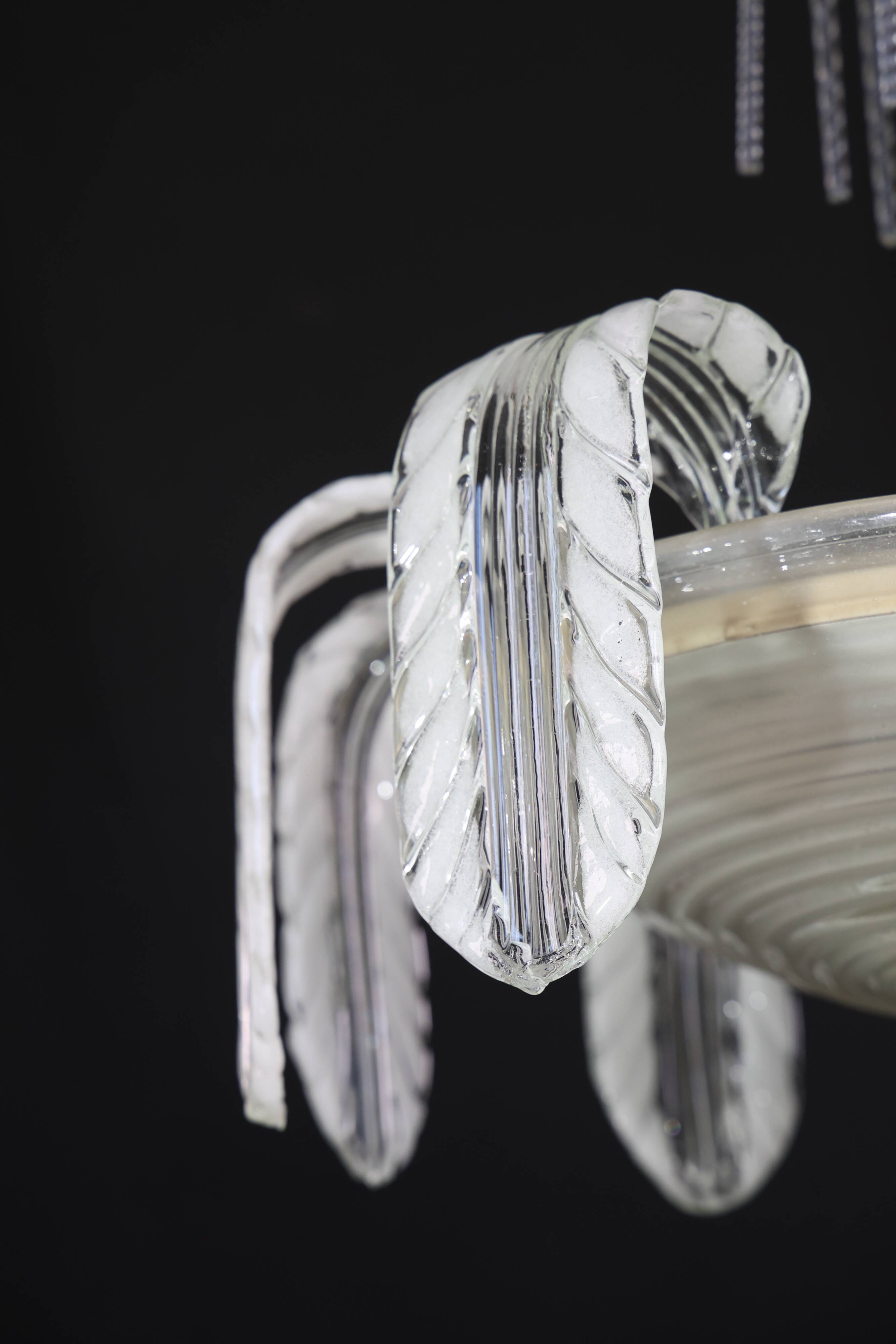 Museal Art Decò Ercole Barovier Murano Glass Chandelier, 1930