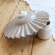 Vintage lilac taupe pleated ceramic pendant light