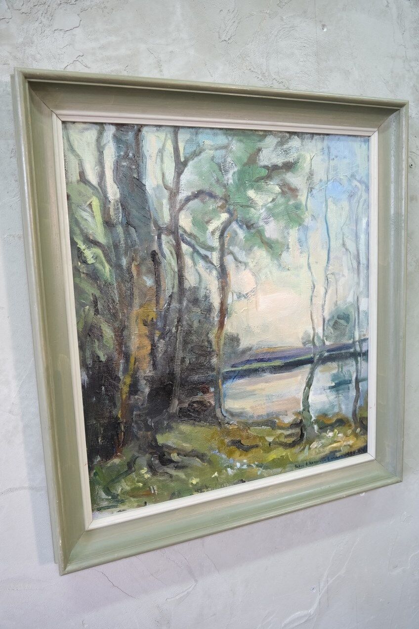 Astri Ekengren-Larsson, Swedish Modern Landscape, 1960s, Oil on Panel, Framed