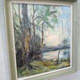 Astri Ekengren-Larsson, Swedish Modern Landscape, 1960s, Oil on Panel, Framed