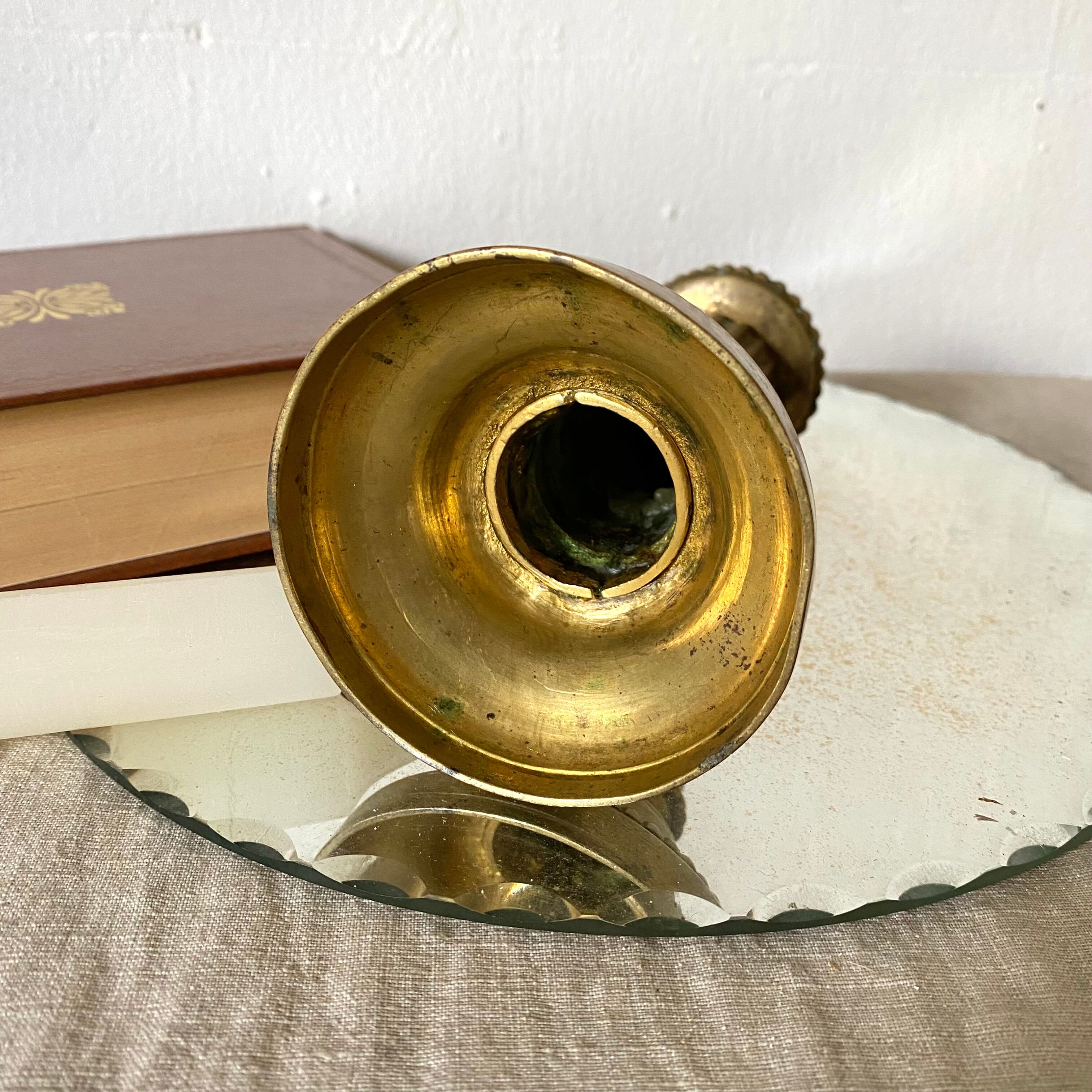 Column brass candle holder