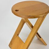 Folding wooden stool