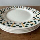 4 flat plates terre de fer h.b.c. earthenware model "chantilly"
