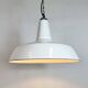 Industrial White Enamel Factory Pendant Lamp from Benjamin USA, 1960s