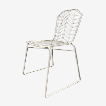 Chair white metal