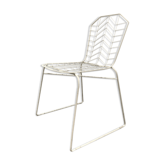 Chair white metal