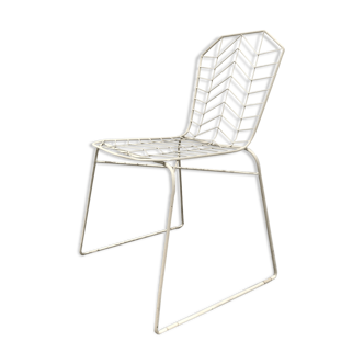 Chaise métal blanc