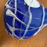 Vase verre soufflé bleu