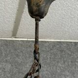Vintage iron chandelier with rust patina circa 1980