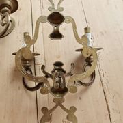 Paire d’appliques murales vintage laiton - 2 bras - Style classique