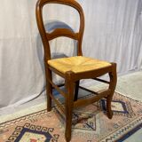 Set of 4 wooden chairs with mulched seat