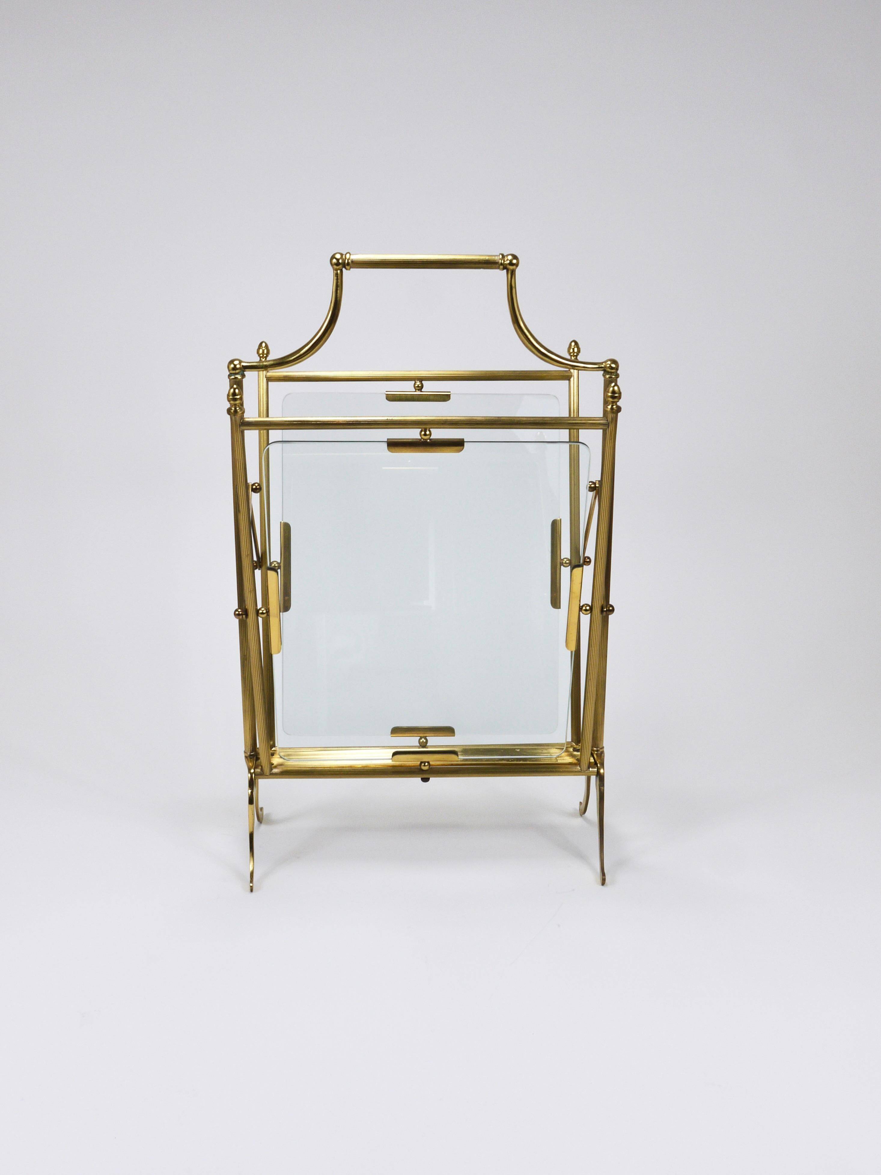 Neoclassical magazine rack by Maison Jansen, France, 1950s.