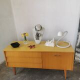 Small vintage blond wood sideboard