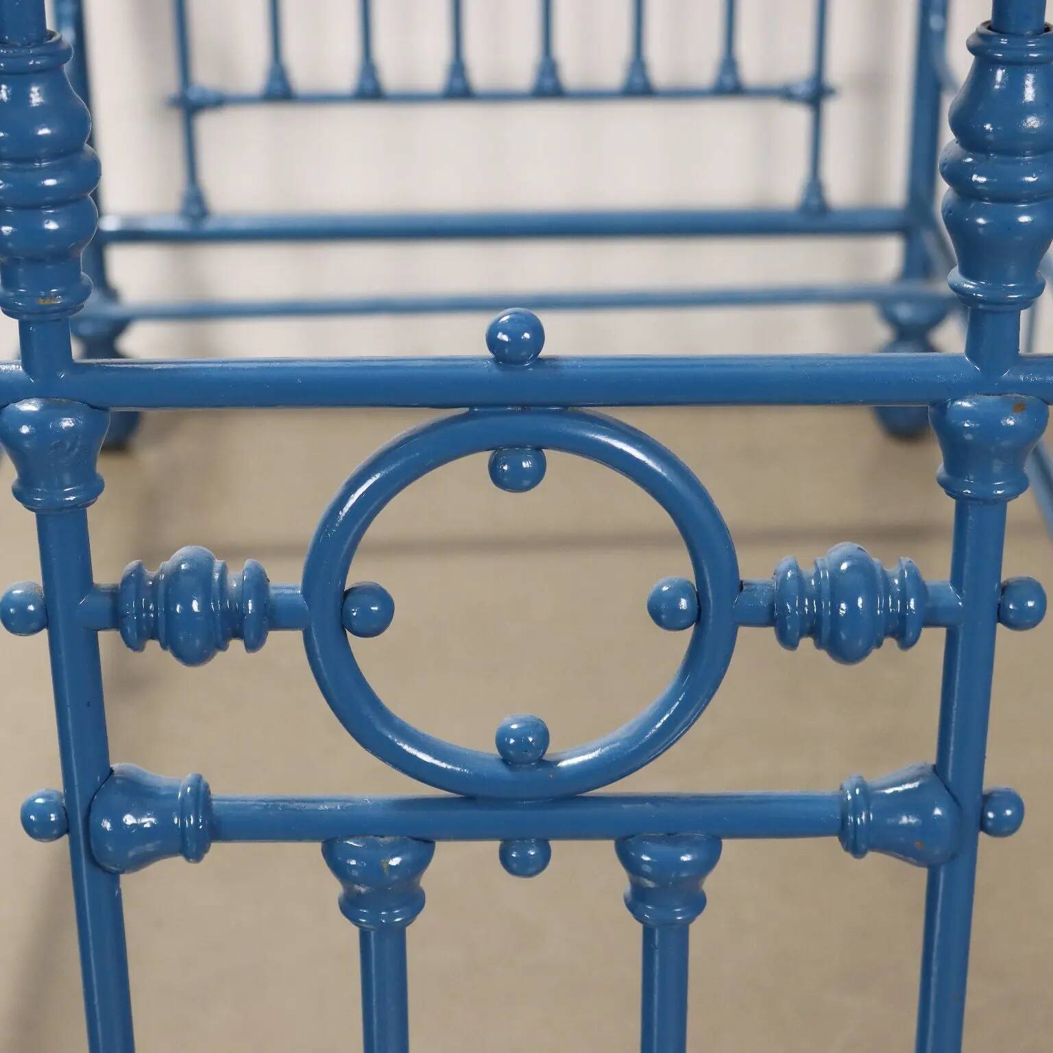 Simple old lacquered iron bed, Italy, 19th-20th century.