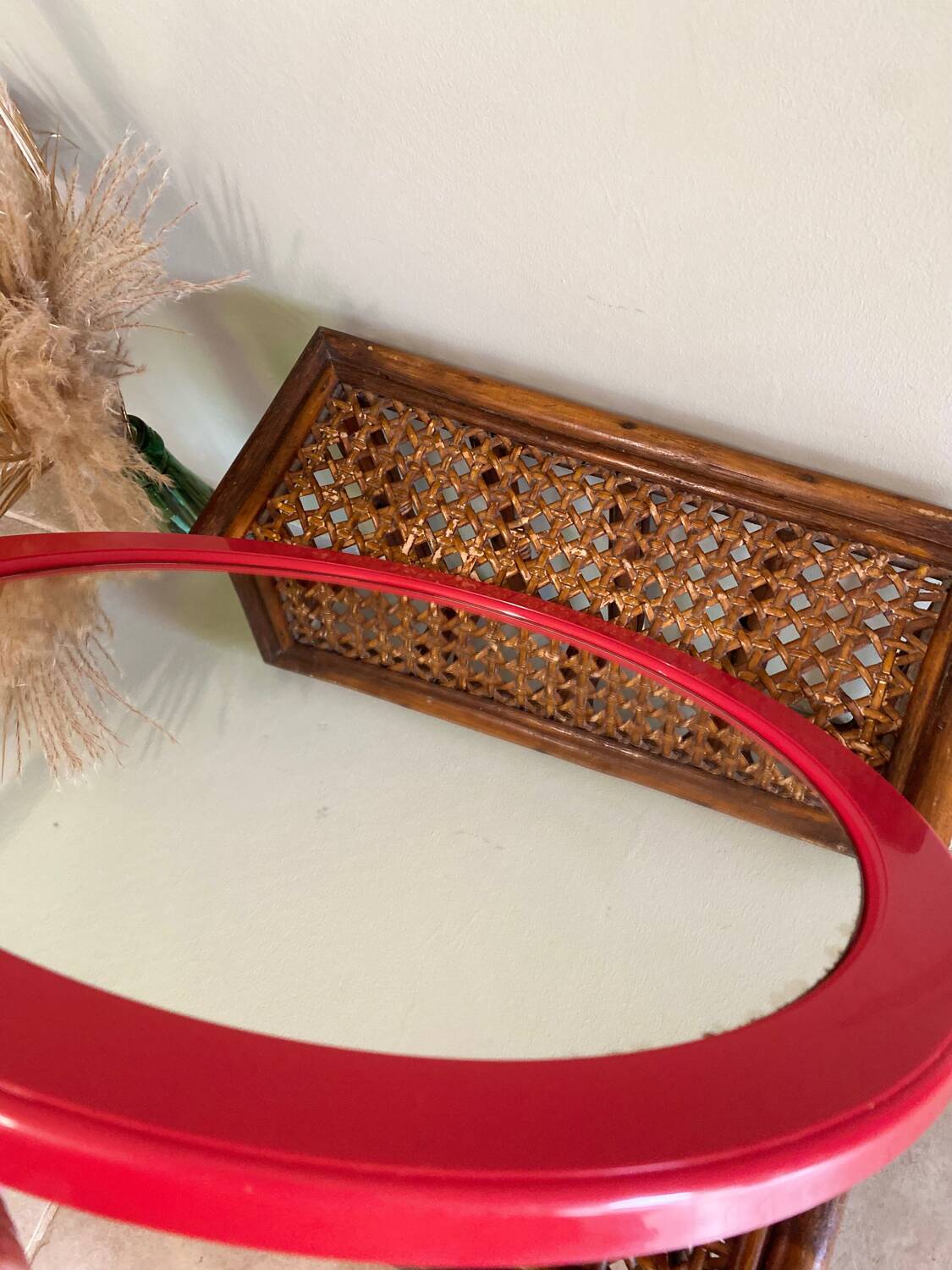Vintage red mirror