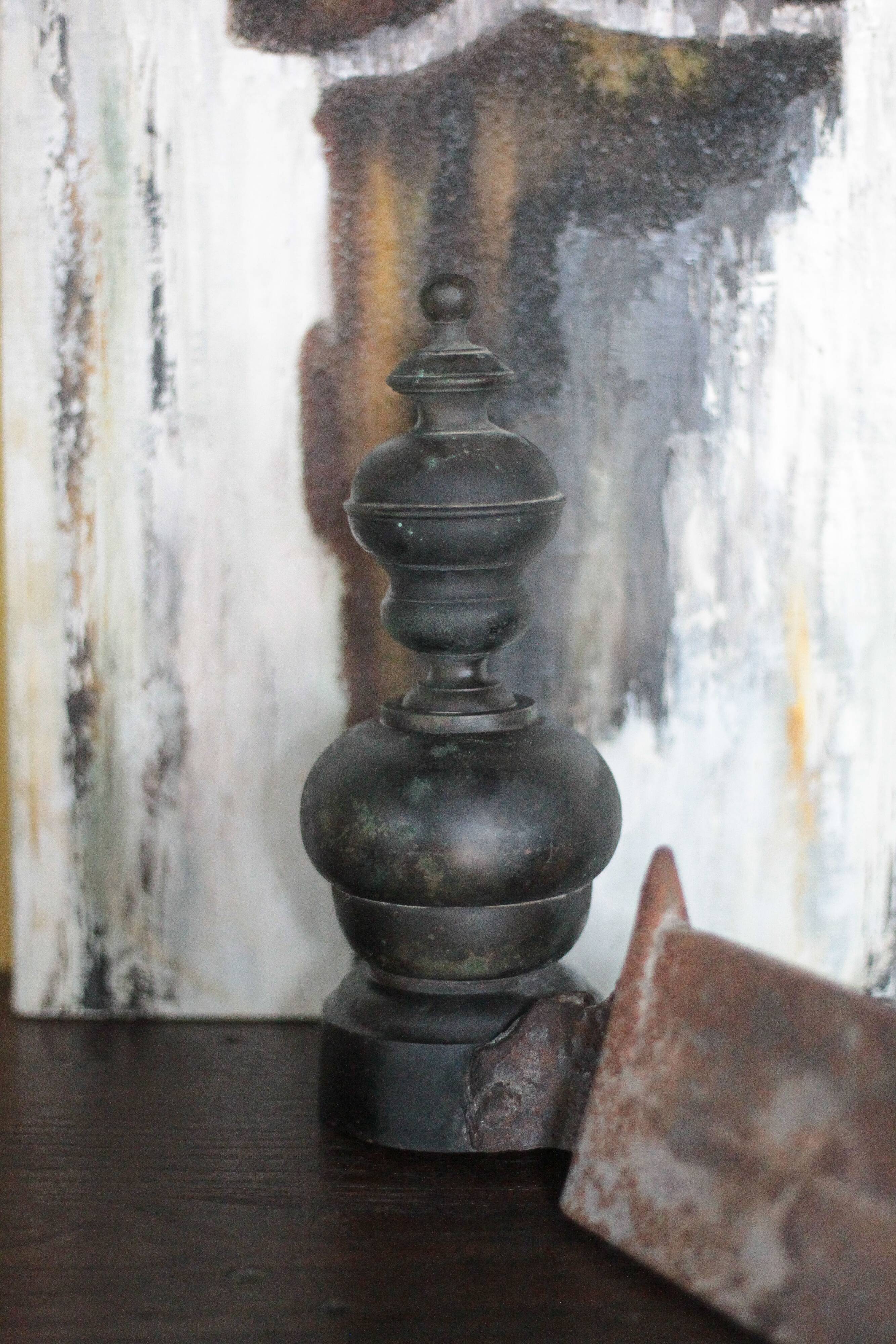 Vintage chenets, pair of chenets, fireplace accessory.