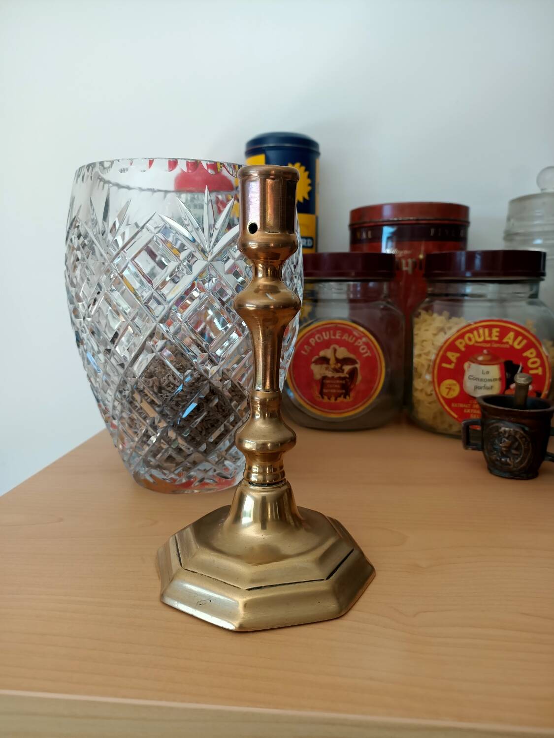 Gilded bronze candle holder