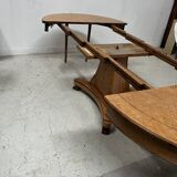 Charles X style maple veneer table and chair set, 20th century