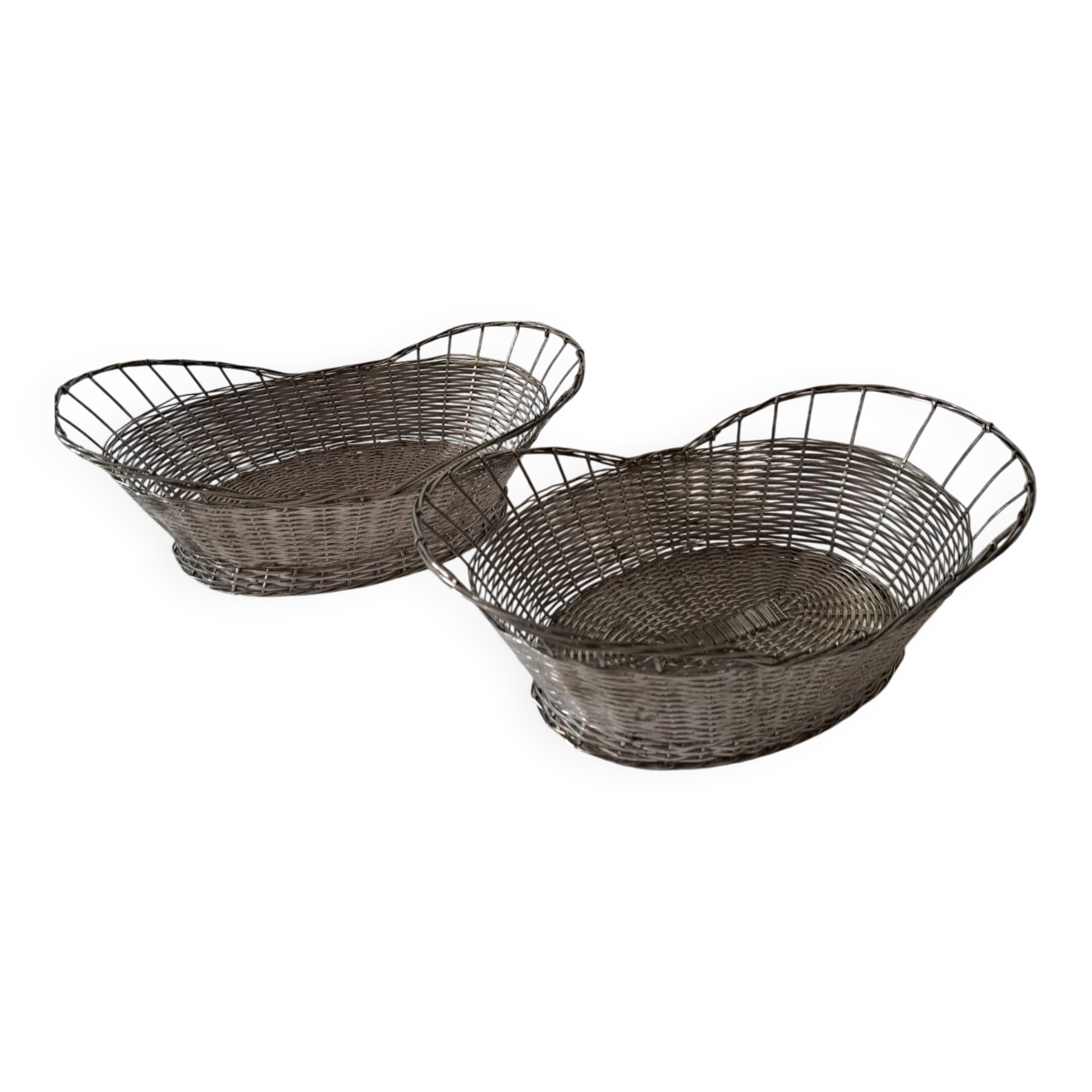 Two silver-plated baskets. Victorian style. Year 1960.