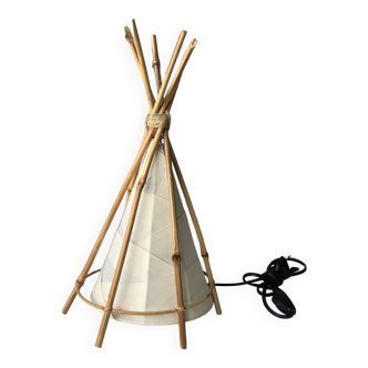 Lampe titi bambou et tissu