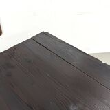 Large 1950s Farm Table in Burnt Wood (Shou Sugi Ban) – L245 cm