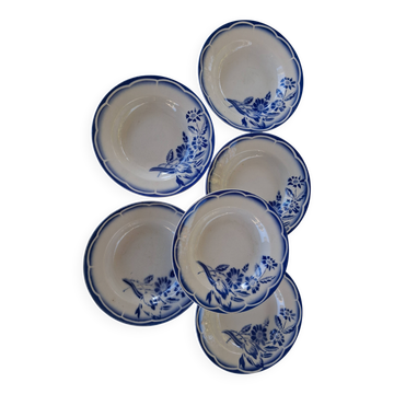 6 assiettes creuses anciennes de chez Sarreguemines modèle "André" en très