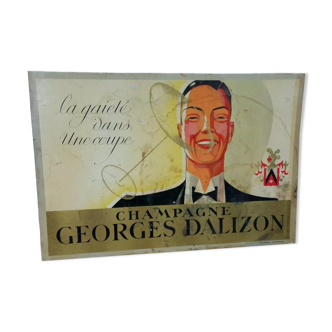 Advertising champagne Dalizon - pos cardboard old advertising