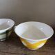 2 cups saucers Square Yellow Green Vintage
