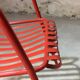 1960s red metal chair published by Stil Garden