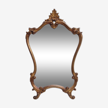 Louis XV rocaille mirror in wood, gilded with gold
