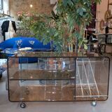 Vintage 70s smoked plexiglass coffee table