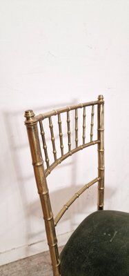 Set of 2 opera chairs in faux bamboo, France, 1940s