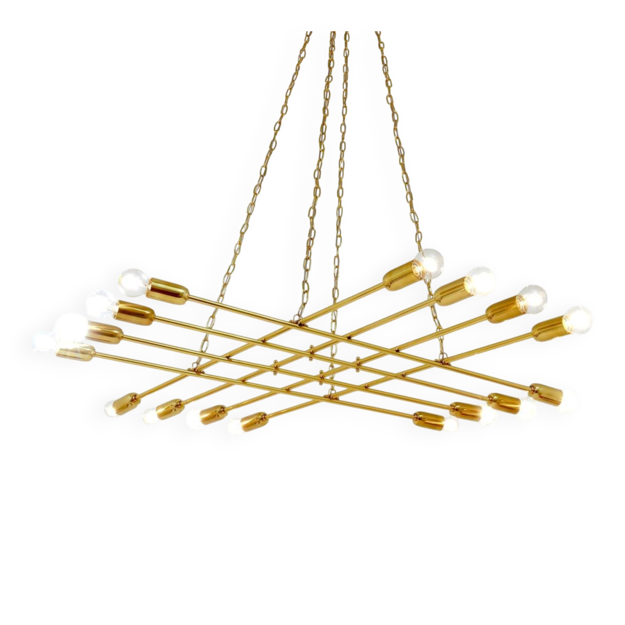 Grand lustre en laiton du milieu du siècle de Rupert Nikoll, Autriche, années 1950