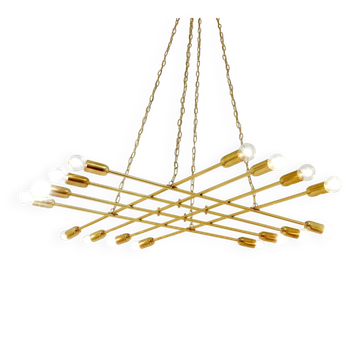 Grand lustre en laiton du milieu du siècle de Rupert Nikoll, Autriche, années 1950