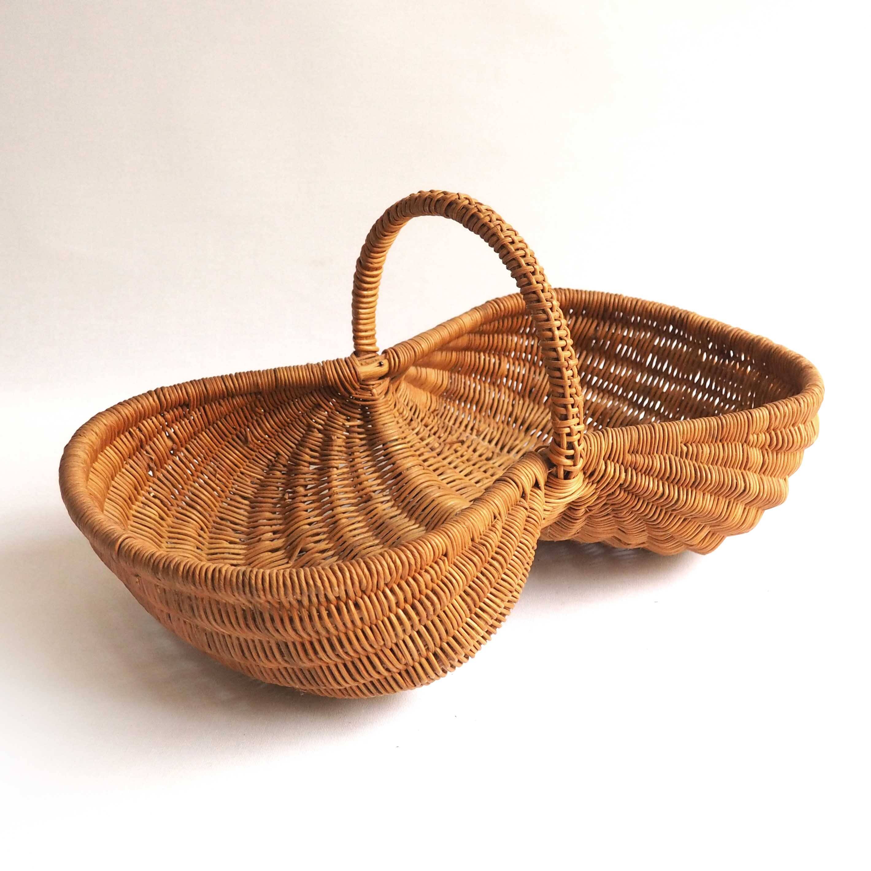 Double rattan basket