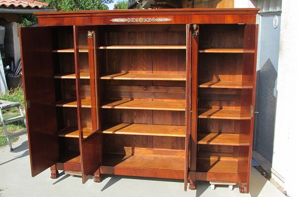 Large library, empire, return from Egypt in mahogany, 4 doors