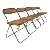 Ensemble de 5 chaises « Plia » par Giancarlo Piretti pour Castelli