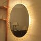 Egon Hillebrand large oval lucite illuminated wall mirror, 80 cm x 50 cm, 1960s
