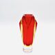 Vase Flavio Poli pour Seguso - Sommerso - Murano rouge et jaune