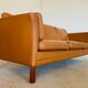 Vintage Danish mid-century Morgans Hansen cognac 3-seater sofa
