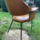 Fauteuil de bureau Italien Skaï havane vers 1950