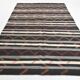 7x10 Black & Cream Large Vintage Kilim Rug, 204x300Cm