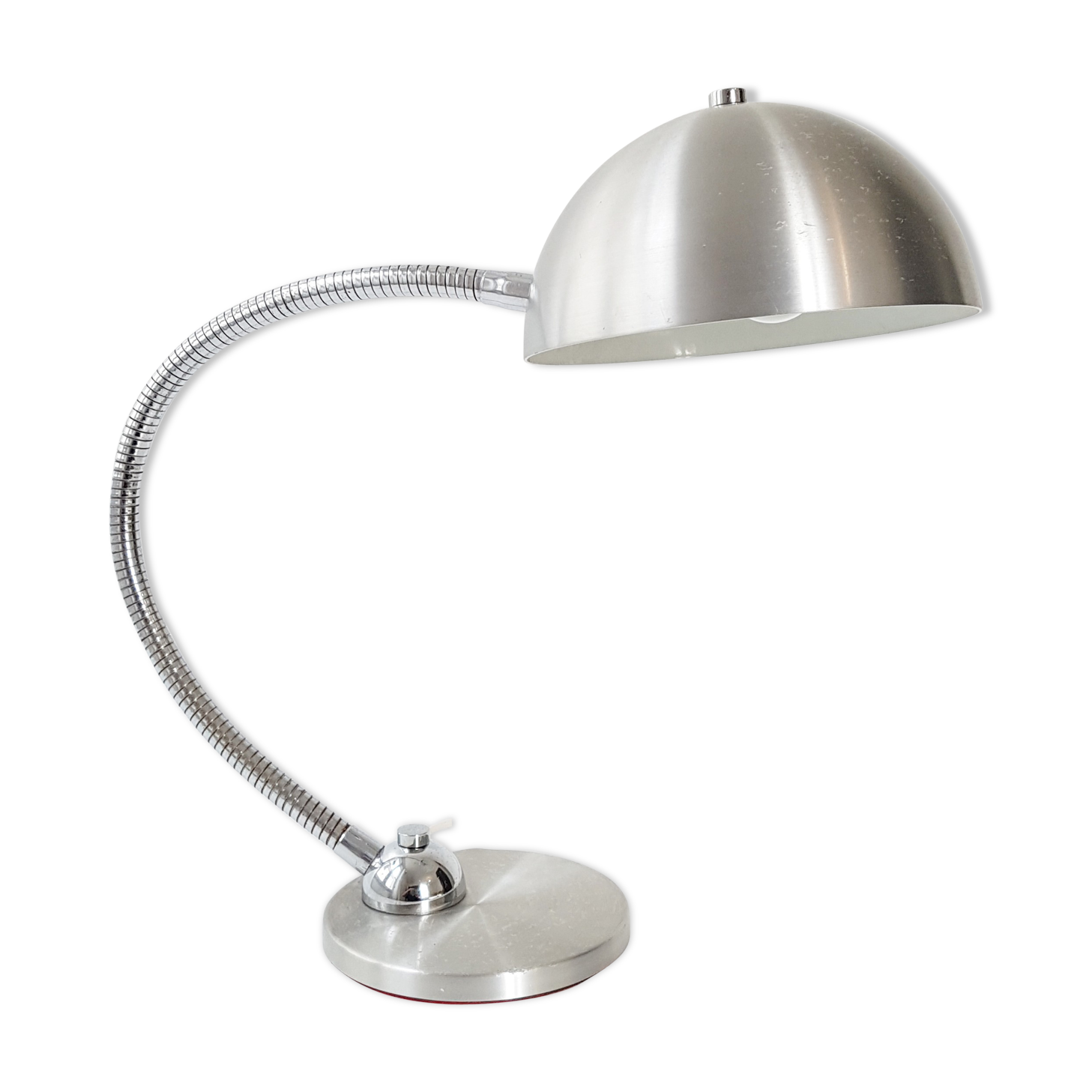 1970 brushed aluminum desk lamp