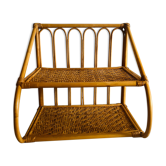 Vintage rattan wall shelf