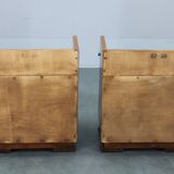 Paire de tables de chevet en noyer, Tchécoslovaquie années 1940