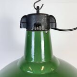 Industrial Green Enamel Factory Pendant Lamp, 1960s